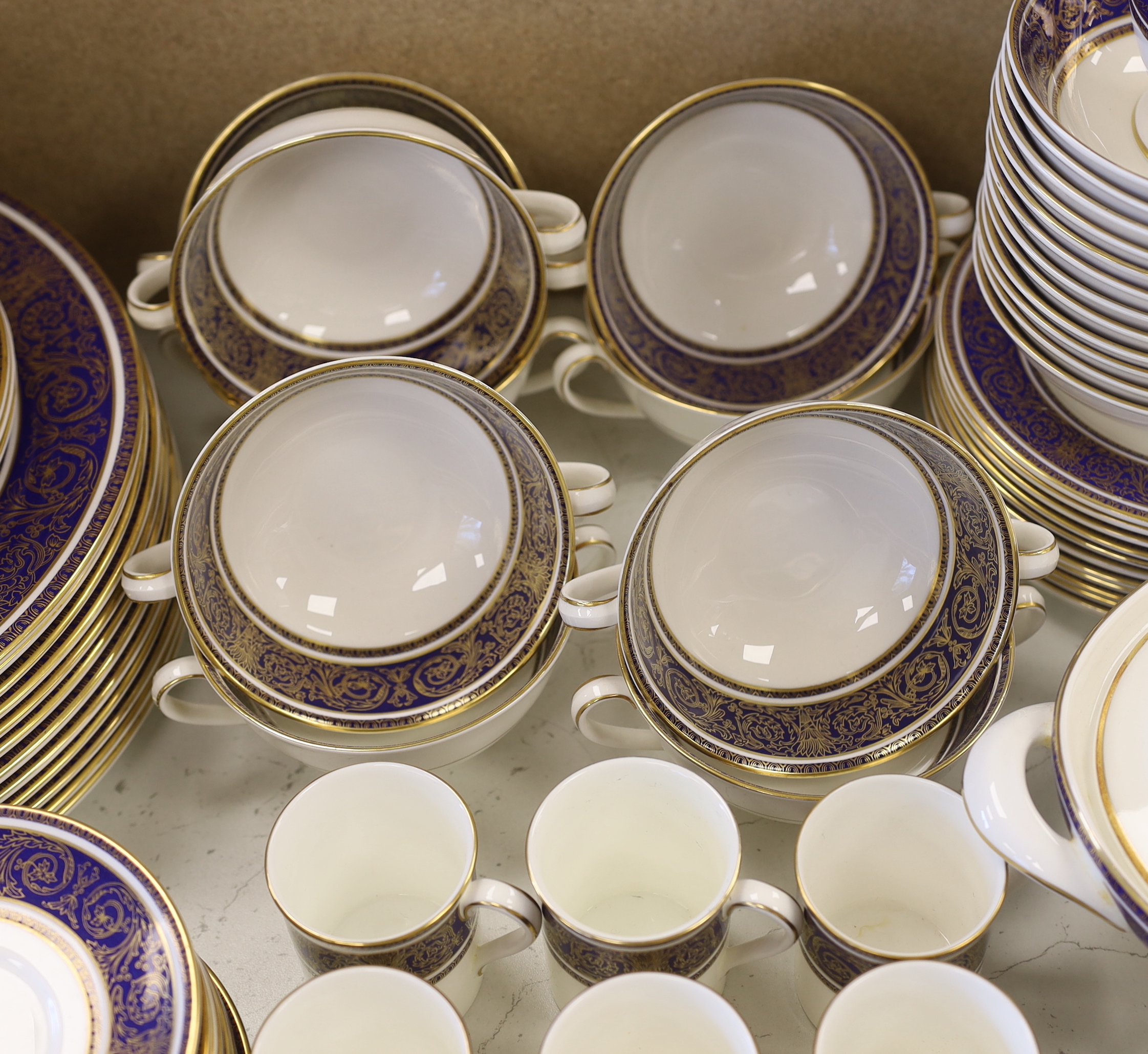 A Royal Doulton ‘Imperial Blue’ dinner and coffee service